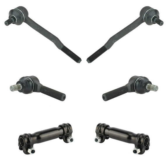 TRQ Front Inner Outer Tie Rod End Adjuster Steering Set 6pc for T100 4Runner 4WD PSA65880
