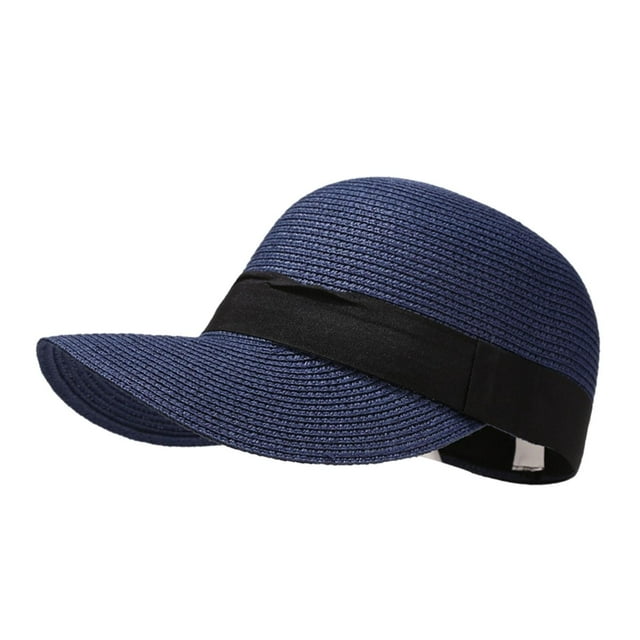Sombrero de sol para mujer, moderno, con protección solar, gorra ancha para montar a caballo, acampar y fiestas. Azul oscuro