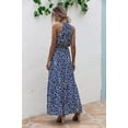thumbnail image 3 of Mengpipi Summer Halter Dresses for Women High Waist Sleeveless Maxi Dress Sundress with Belt, Royal blue-S(US 4), 3 of 6