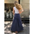 thumbnail image 2 of Women's Skirt, Tiered Drop Waist Midi Skirt, Fitted Flared Bottoms for Commute and Daily Wear, 2 of 5