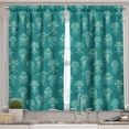 thumbnail image 2 of Ambesonne Nautical Valance & Curtain, Jellyfish in Sea Ornament, 55"x45", Dark Seafoam and Pale Teal, 2 of 7