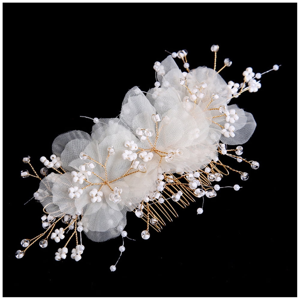 Hair Pins Hair Side Comb Clips Bridal Flower U Shaped Hair Forks Hair Accessory for Thin Thick