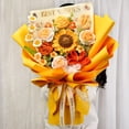 thumbnail image 6 of Crochet Flowers Bouquet, Handmade Knitted Sunflower Rose Tulip Puff Flower Bouquet, Gift for Mother Wife on Birthday Valentines Anniversary, 6 of 27