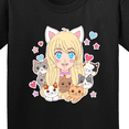 thumbnail image 4 of Inktastic Neko Anime Girl with Kittens Youth T-Shirt, 4 of 5