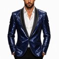 thumbnail image 5 of WIZUTIZ Men's Sequin Blazer Jacket Single Breasted Notched Lapel Stage Performance Party Coat for Concert Club Wear, 5 of 6
