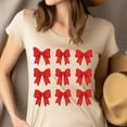 thumbnail image 4 of Red Bow Shirt | Cute Bow Pattern Graphic Tee | Unisex Casual T-Shirt, Natural, Size 3XL, 4 of 6