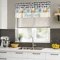thumbnail image 5 of Easter Valances for Windows, Decorative Rod Pocket Window Valance Curtains, Spring Watercolor Bunny Eggs Flowers Black Plaid Short Curtain Drapes for Kitchen/Living Room, 2 Panels, 42" W x 18" L, 5 of 8