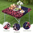 thumbnail image 4 of Pink and Black Of Leopard Print Square Fitted Tablecloth with Elastic Edge,Square Table Cover,Washable Elastic Table Cover for Home Kitchen Party Decor 34"x34", 4 of 6
