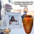 thumbnail image 2 of Nova Niche Aluminum Cremation Urn for Human Ashes Adult – Large Funeral Memorial Urn Wood-Grain Design with Velvet Bag (200 lbs), 2 of 9