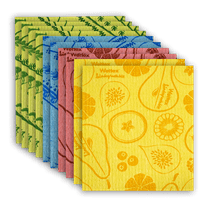Wettex Swedish dishcloths 14 Pack biodegradable Absorbent dish clothes, reusable Kitchen Towels in Blue, Red, Green, Yellow.