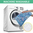thumbnail image 6 of Blue Paisley Pattern Square Tablecloth,Waterproof Square Table Cover,Wipeable Spillproof Washable Table Cover for Home Kitchen Party Decor 42"X42"(107x107cm), 6 of 6