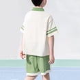 thumbnail image 4 of CHUMUD Garçons Filles Uniforme de Rentrée Chemise de Golf pour Enfants et Ensemble de Shorts 2 Pcs Tenue d'Été à Blocs de Couleur Décontractée 4-16 Ans, 4 of 7