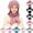Pink, variant on Winter Set with Matching Pattern Knit Beanie Scarf Gloves Coordinated Style Effortlessly Scarf a Hat Gloves
