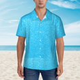 thumbnail image 4 of Daiia Sky Blue Glitter Hawaiian Shirt for Men Gentle Cotton Regular Short Sleeve Casual-X-Large, 4 of 9