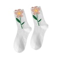 thumbnail image 2 of Women Crew Socks, Low Cut Cotton Socks,Breathable Floral Decorative Casual Funny Stretch Soft Summer Dress Socks White, 2 of 8