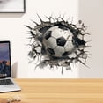 thumbnail image 2 of 3D Soccer Ball Wall Decal, Broken Wall Effect Football Sticker, Removable Vinyl Decor for Boys Bedroom Living Room Sports Theme Decor, 2 of 5