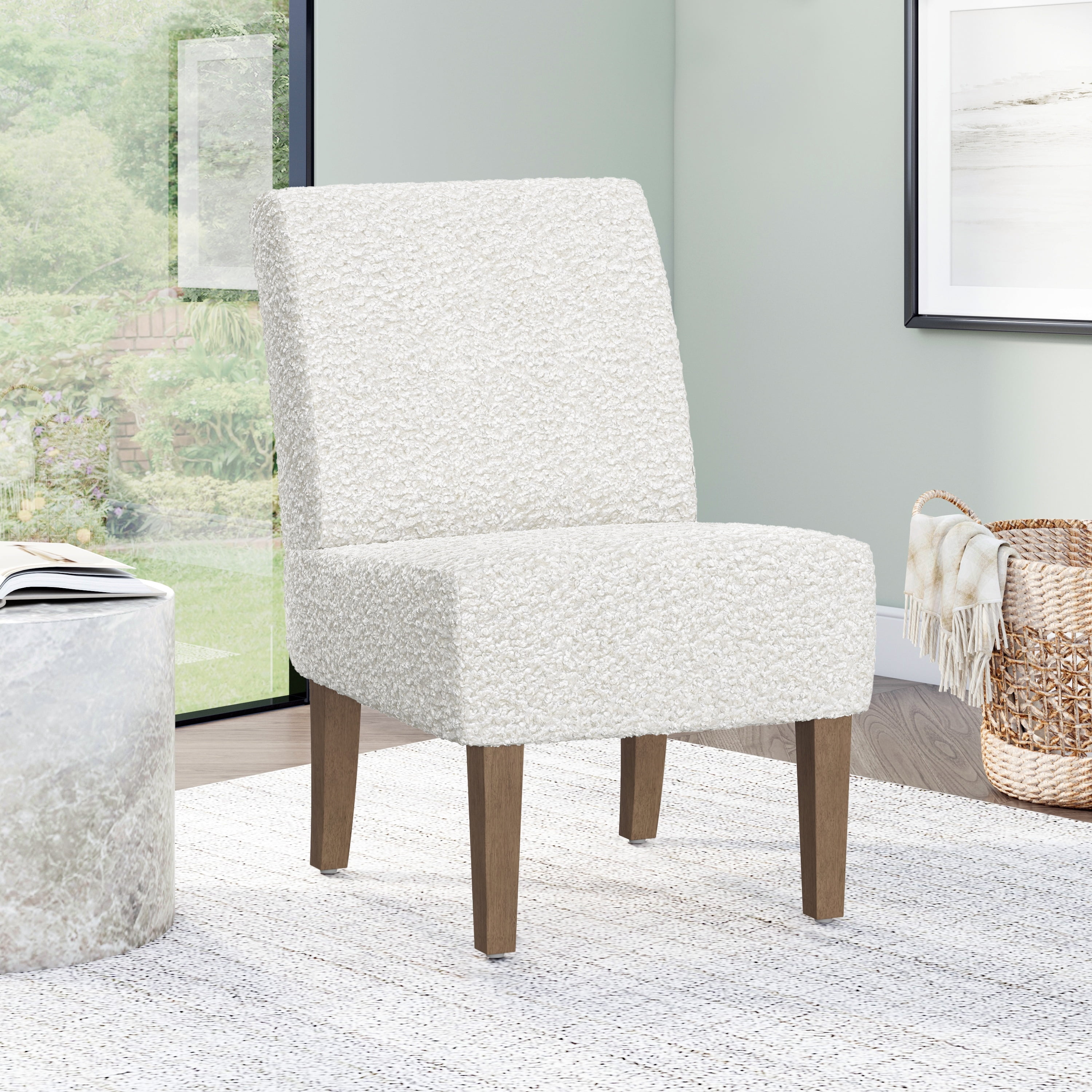 HH2Home Brook Hill Upholstered Accent Chair, White