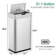 thumbnail image 2 of Arlopu 21.1 Gal Automatic Trash Can Stainless Steel Touchless Motion Sensor Garbage Can with Lid, 2 of 9