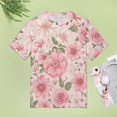 thumbnail image 4 of Floral Colorful Flower Women's Short Sleeve T-Shirt Crew Neck Casual Summer Trendy Loose Fit Tops, 4 of 6