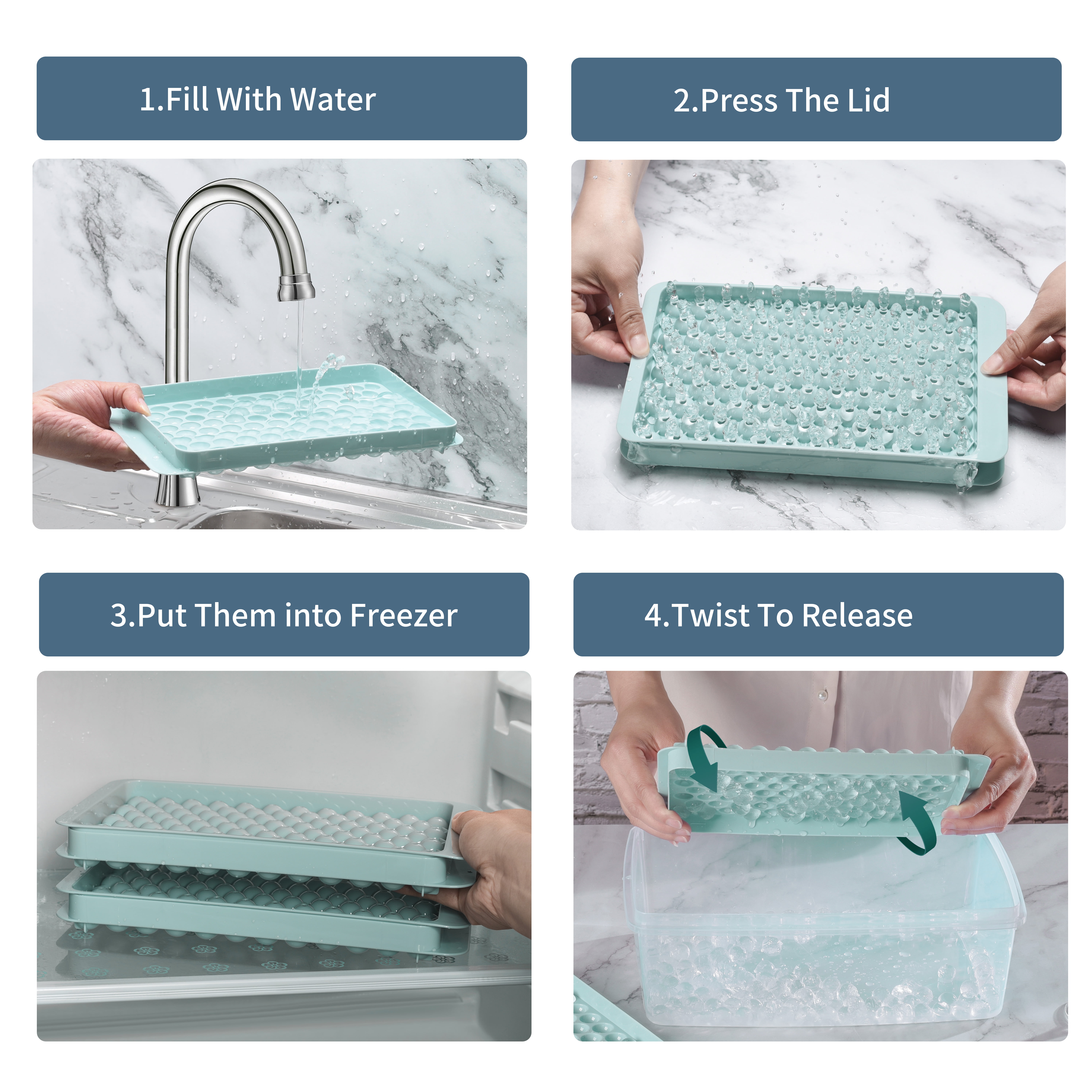 Buy MAAHIL Ice Trays 24 Cells Folding Curling Ice Tray Molds Bar Maker Bag, Ice  Cube Trays Silicone with Lids, Iced Drink Water Bottle Quick-Freezing  Artifact Ice Kettle Kitchen Tools Online at