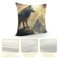 thumbnail image 4 of JEUXUS  Wolf Throw Pillow Cover, Soft Square Cushion Case for Couch Sofa Bedroom Car Farmhouse Home Decor, 4 of 5