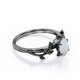 thumbnail image 4 of JeenMata Inspirado en la Naturaleza: Ópalo Arcoíris de Forma Ovalada de 0,5 Quilates, Anillo de Compromiso con Engaste de Cuatro Puntas, Baño de Oro Negro de 18 K sobre Plata, 4 of 5