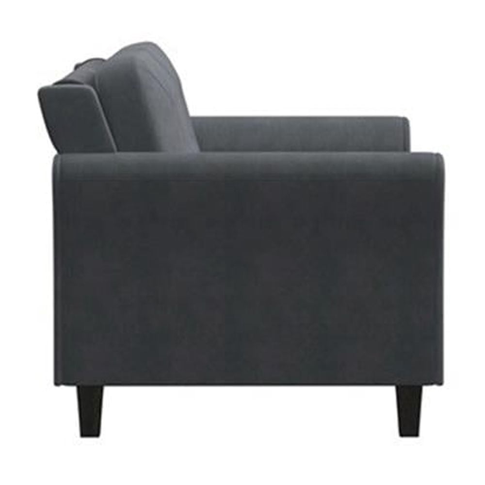 Hawthorne Collections Microfiber Dark Gray Loveseat Rectangular Premium Foam 56.3" Minimal Assembly