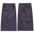 thumbnail image 5 of Cargo Shorts for Men Elastic Waist Straight Leg Loose Fit Casual Knee Length Hiking Work Shorts with Pockets, 5 of 7