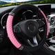 thumbnail image 2 of Funda para volante de coche con diamantes de colores tridimensionales bordados en cuero sin anillo interior adecuada para mujeres de 14,5 a 15 pulgadas, 2 of 5