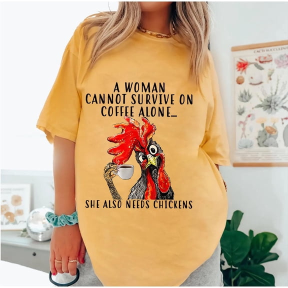 Funny Chicken Mom Shirt, Coffee Lover Gift, Farm Humor Tee
