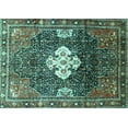 thumbnail image 1 of Ahgly Company Indoor Rectangle Persian Turquoise Blue Traditional Area Rugs, 6' x 9', 1 of 4