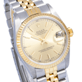 thumbnail image 3 of Pre-Owned Rolex Datejust 31MM 68273 Champagne Dial Fluted Bezel Two Tone Yellow Gold Jubilee Bracelet, 3 of 8
