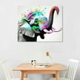 thumbnail image 2 of Nawypu  Elephant Wall Art Gift Canvas Print Modern Artwork Small Pop Art Wall Decor Cheery Elephant Pictures Painting for Bathroom Bedroom Indian Framed Ready to Hang, 2 of 4