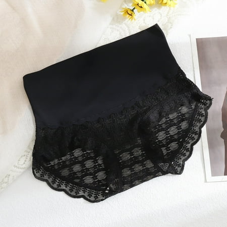 

Gubotare Underpants For Women Cotton Thongs For Women Lace Womenâs Underwear Breathable No Show T Back Tanga Panties Black XL