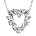 thumbnail image 3 of Araiya Fine Jewelry 14K White Gold Baguette and Round Shape Lab Grown Diamond Multi Shape Heart Pendant with Silver Plated Cable Chain Necklace for Women (5/8 cttw, D-F Color, VS Clarity) 18", 3 of 8