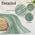 thumbnail image 2 of Sage Green Pillow Covers, Linen Long Throw Pillow Case, Vintage Modern Abstract Art Ombre Holiday Pillow Protector Decorative Cushion Cover for Living Room/Bedroom 12" x 20", 2 of 8