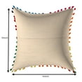 thumbnail image 2 of Stylo Culture Ethnic Settee Sofa Throw Pillow Cover 16x16 Towel Embroidered Multi Color Zippered 40 x 40 cm Pom Pom Lace Cotton Geometric Square Cushion Cover | 1 Pc, 2 of 3