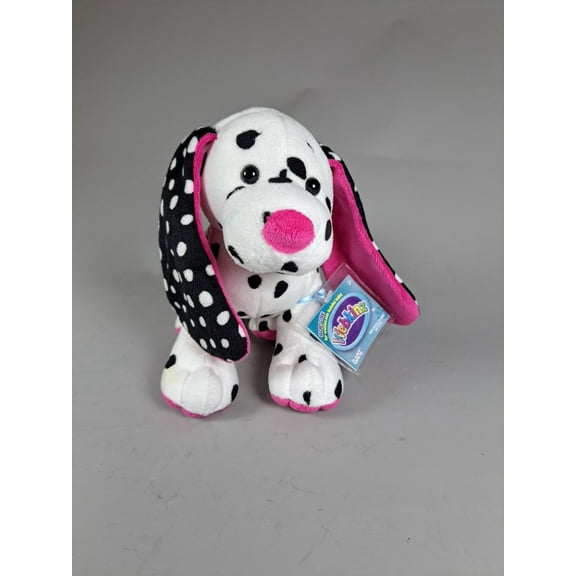 Ganz Webkinz - Polka Dot Puppy HM702 Plush (NEW WITH SEALED CODE)(BONUS 1 FUN CHOPS & 1 ZIPPER BRACELET)
