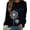 Black, variant on Women's Vintage Graphic Crewneck Sweatshirt Long Sleeve Loose Lightweight Pullover Tops