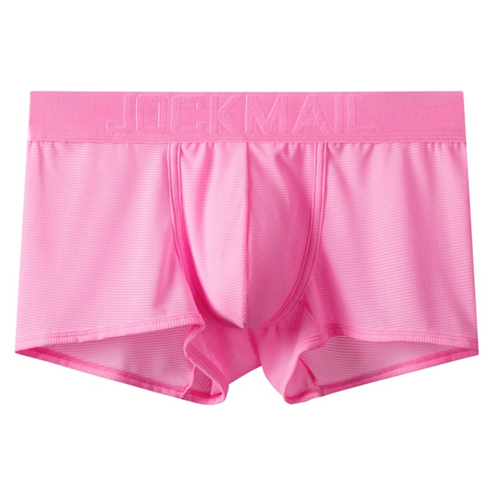 EHTMSAK Male Pouch Underwear for Men Breathable Stretch Trunks Soft Comfort Briefs Pink XL
