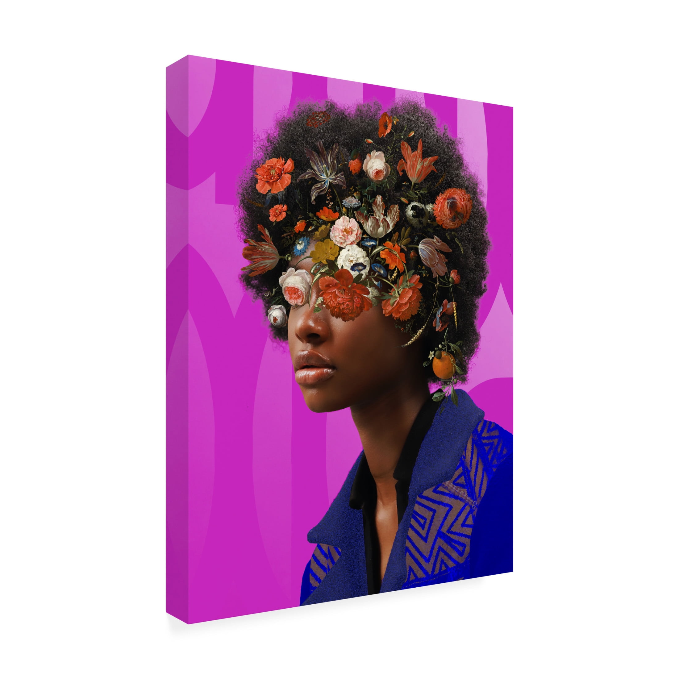 Canvas Wall Art - NUMA Art 'Black and Bloom 1' Wall Art for Living Room, Bedroom, or Office Décor by Trademark Fine Art - 24 x 32 Inches
