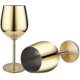 thumbnail image 1 of Gold Finish Wine Glass 2 Stainless Steel Cocktail Glasses, 1 of 4
