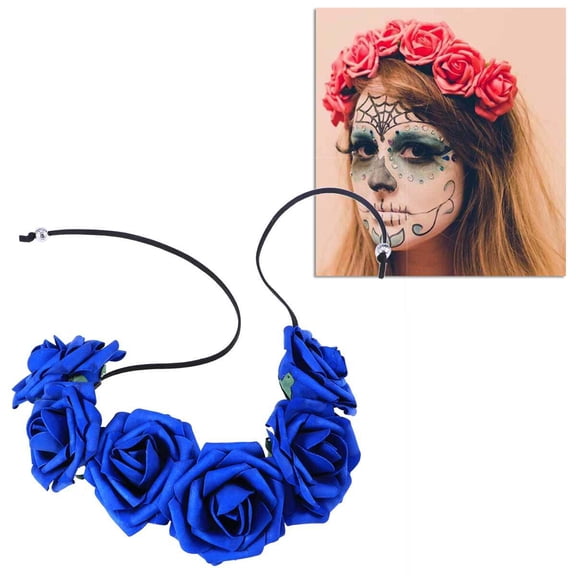 Tiara Crowns for Women Beautiful Headband Blue Flower Bride