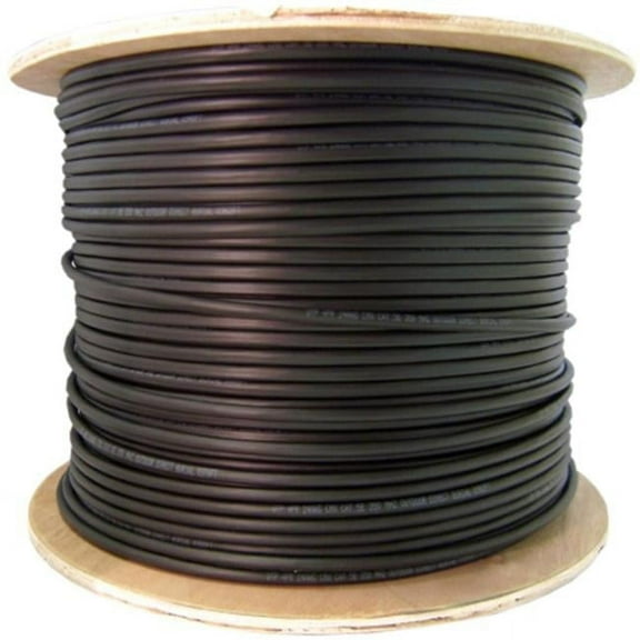 Direct Burial/Outdoor rated Cat5e Black Ethernet Cable, Solid, CMX, Gel-Filled, 24 AWG, Spool, 1000 foot