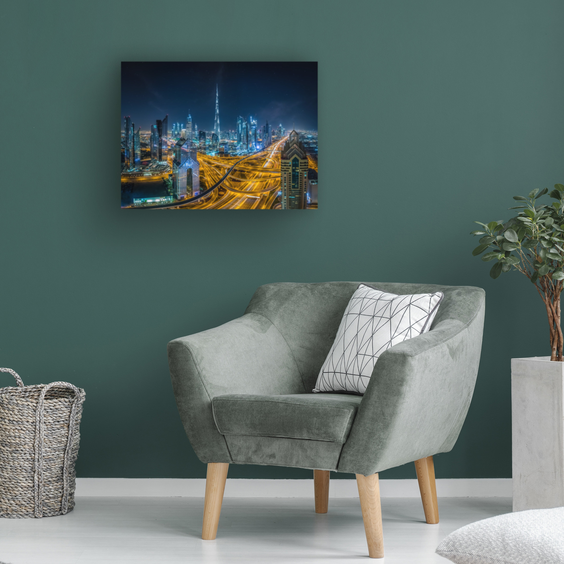 Canvas Wall Art - Khalid Jamal 'Blue City' Wall Art for Living Room, Bedroom, or Office Décor by Trademark Fine Art - 24 x 18 Inches