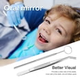 thumbnail image 4 of Juego de 5 piezas de herramientas dentales de acero inoxidable removedor de escalador de sarro juego de espejo oral antivaho, 4 of 7