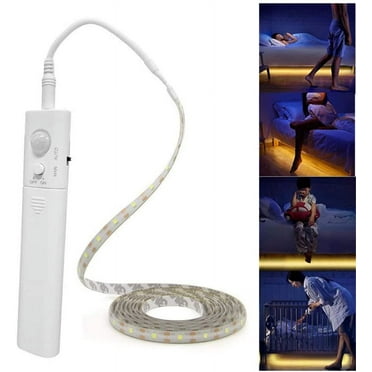 ERDOUY Battery Powered,Motion Sensor Led Light Strips Smart Night Light Motion Activated Led Strip Light for Room Cool White Light-4M / 13.12ft