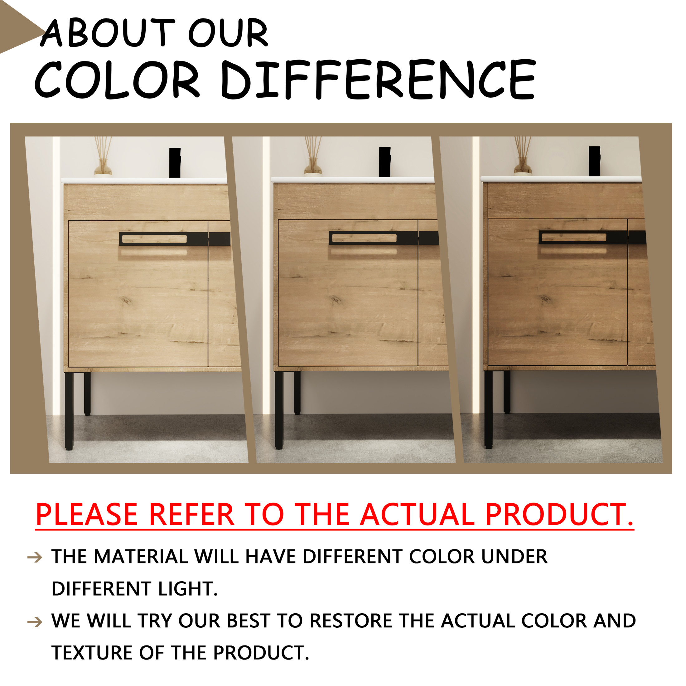 Noble House 30" Freestanding Bathroom Vanity Cabinet, Soft-Closing Door, Eco Plywood, Excluded Sink, Imitative Oak