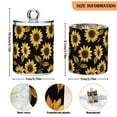 thumbnail image 5 of Yayeee 4 Pack Qtip Holder Bathroom Cotton Swab Canister with Lid Clear Dispenser Set, Black Sunflower Pattern, 5 of 6