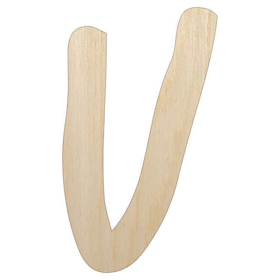 Letter U Uppercase Felt Marker Font Wood Shape Unfinished Piece Cutout Craft DIY Projects - 6.25 Inch Size - 1/8 Inch Thick